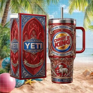 Christ Is King Faith Inspired Religious Stainless Steel Tumbler Christ Is King Faith Inspired Religious Stainless Steel Tumbler