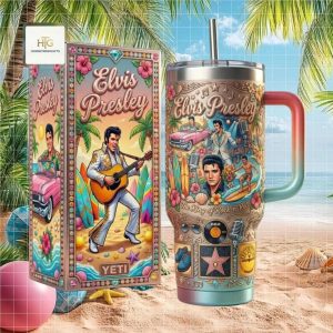 Elvis Presley King Of Rock And Roll Vintage Beach Tumbler Elvis Presley King Of Rock And Roll Vintage Beach Tumbler