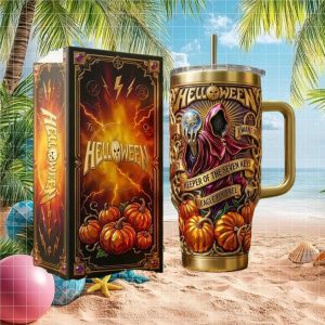 Helloween Keeper Of The Seven Keys Pumpkin Metal Tumbler Helloween Keeper Of The Seven Keys Pumpkin Metal Tumbler