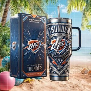 Oklahoma City Thunder Heart Of The Storm Championship Stainless Steel Tumbler Oklahoma City Thunder Heart Of The Storm Championship Stainless Steel Tumbler