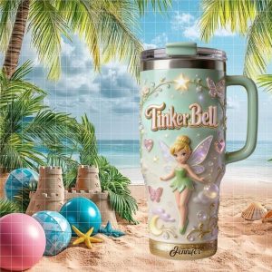 Personalized Tinker Bell Fairy Magical Star Pastel Stainless Steel Tumbler Personalized Tinker Bell Fairy Magical Star Pastel Stainless Steel Tumbler
