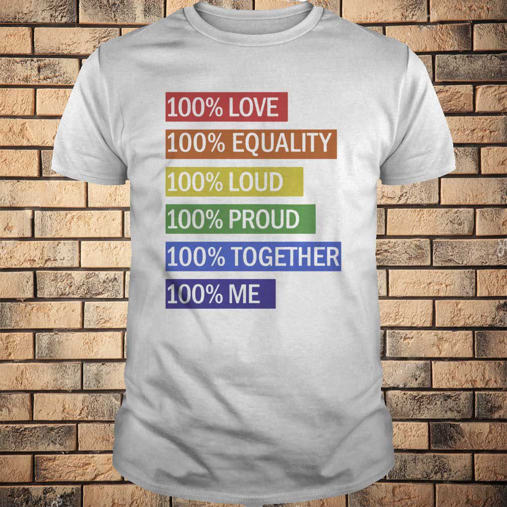 100% Love 100% equality 100% loud 100% proud