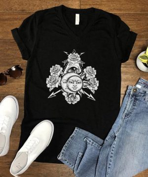 All Seeing Floral Sun Crescent Moon Rose Boho Astronomy shirt
