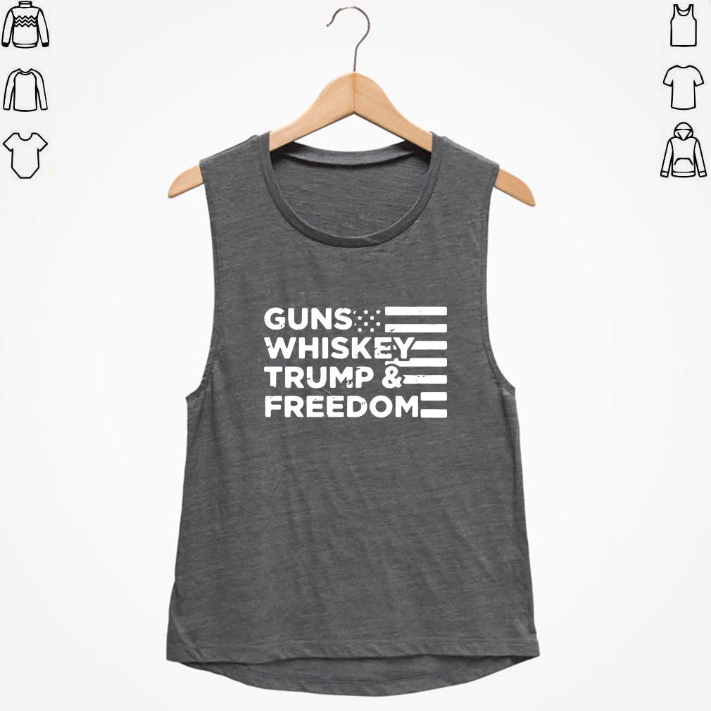 American flag guns whiskey trump and freedom shirt