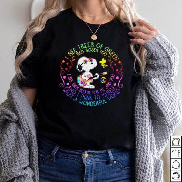 And I think to Myself What a Wonderful World Hippie Snoopy Shirt