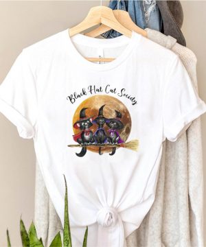 Black hat cats society witch halloween shirt