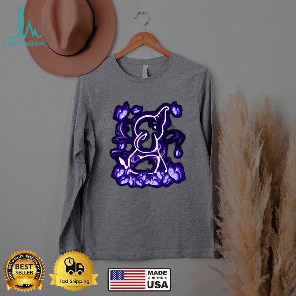 Butterfly And Elephant Magical Purple Elephant Lovers T shirt