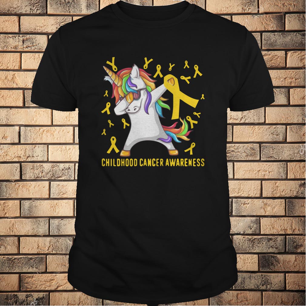 Childhood Cancer Awareness Dabbing Unicorn Warrior