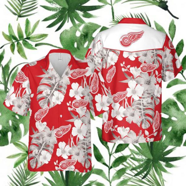 Detroit Red Wings NHL Hawaii Floral Hawaii Shirt