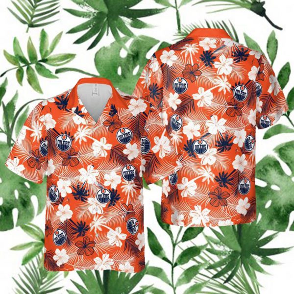 Edmonton Oilers NHL Hawaii Floral Hawaii Shirts