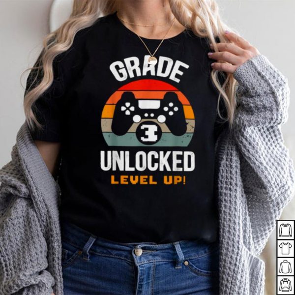 Grade 3rd Unlocked Level Up Gamer Back To School Third Vintage T Shirt