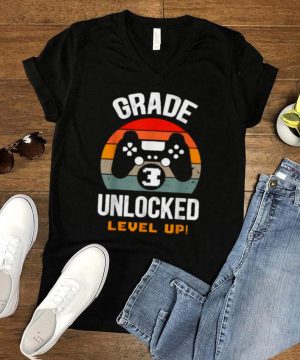 Grade 3rd Unlocked Level Up Gamer Back To School Third Vintage T Shirt