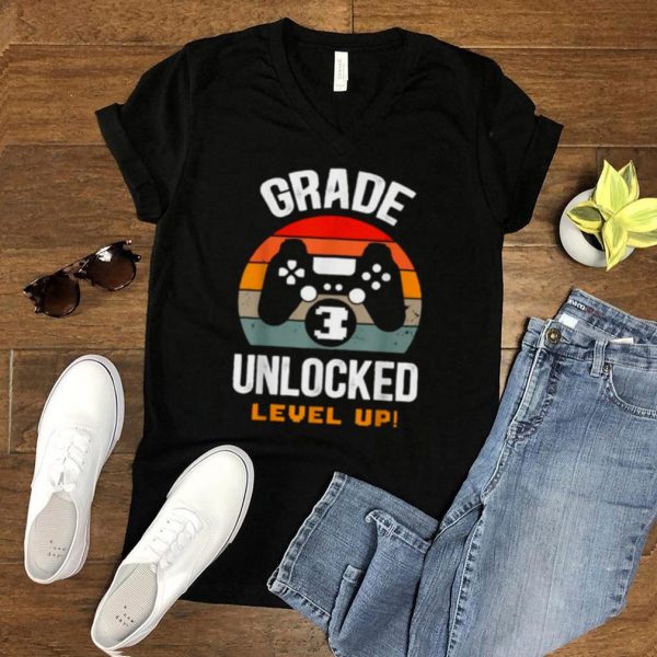Grade 3rd Unlocked Level Up Gamer Back To School Third Vintage T Shirt