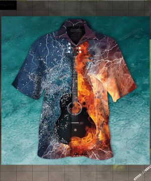 Guitar Fire and Water Hawaiian Shirt