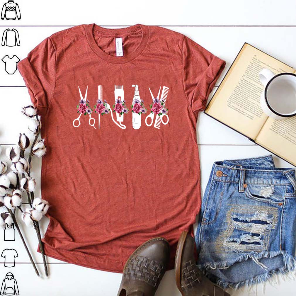 Hair Stylist Barber Tool Flower T-Shirt