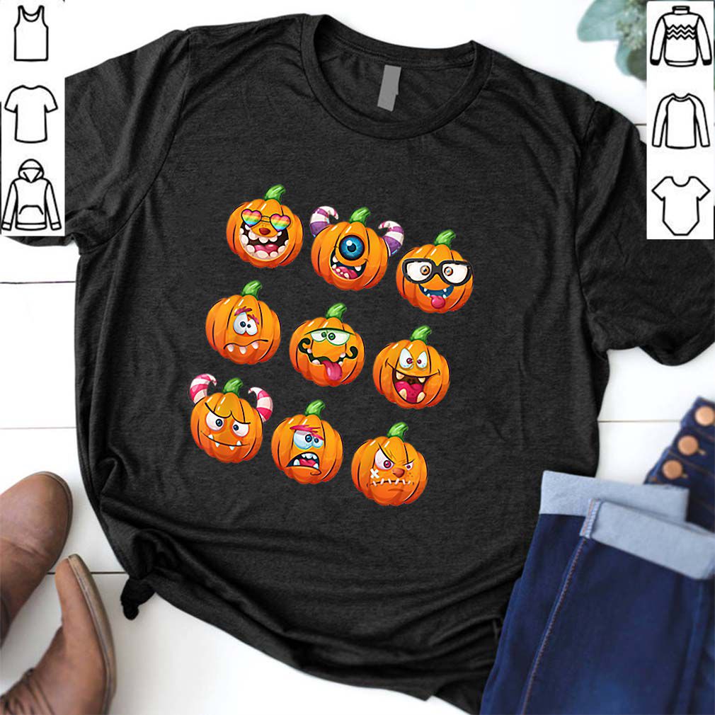 Hot Pumpkin Face Emoticon Halloween Costume for Kids shirt