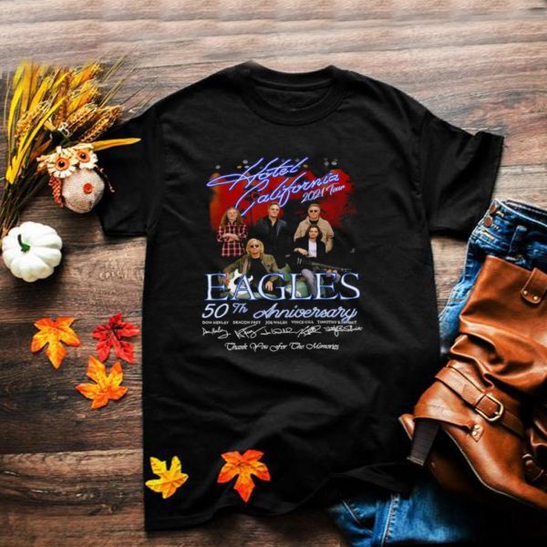 Hotel California 2021 Tour Eagles 50th Anniversary Signatures Thank You For The Memories T shirt