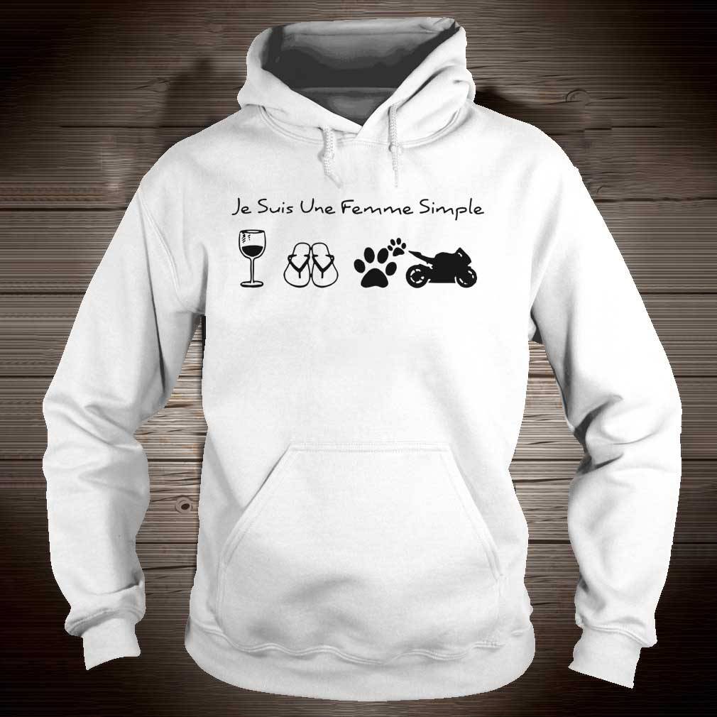Je Suis Une Femme Simple J'Aime Du Vin Tongs Le Chien Et La Moto