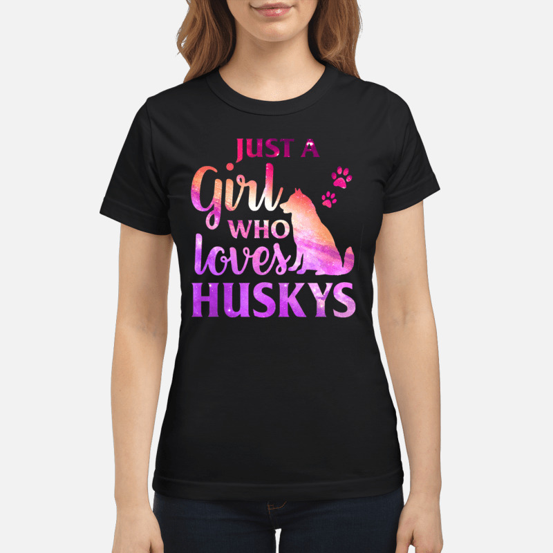 Just A Girl Who Loves Husky Colorful Gift Shirt 7