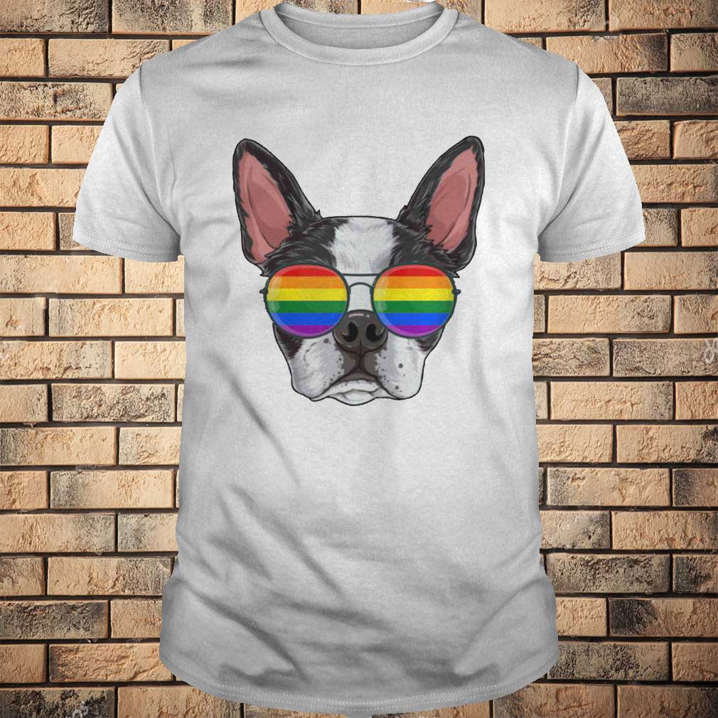LGBT Boston Terrier Gay Pride Flag Sunglasses