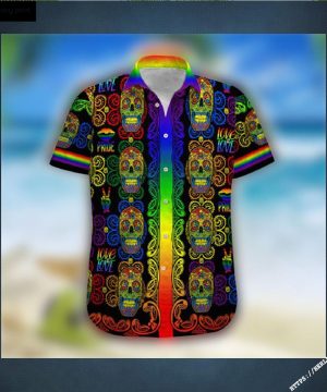 LGBT Sugar Skull hawaiian shirt and short
