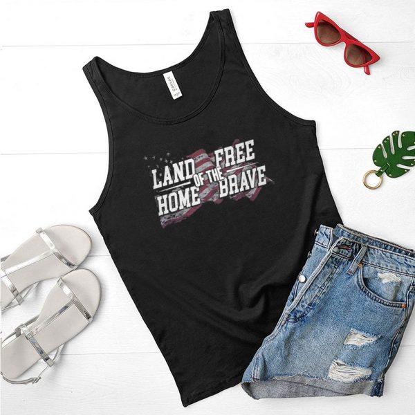Land Home of the Free Brave American flag shirt