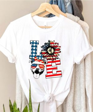Love Sunflower American Flag shirt
