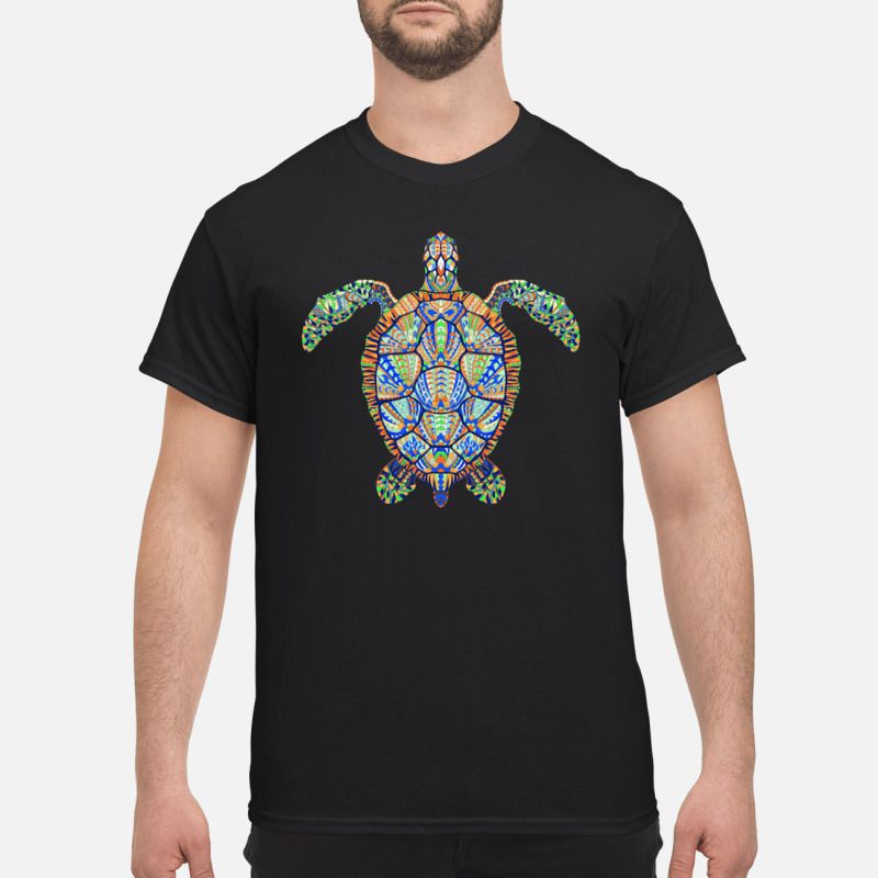 Navy blue patterned turtle lover t shirt 4 1