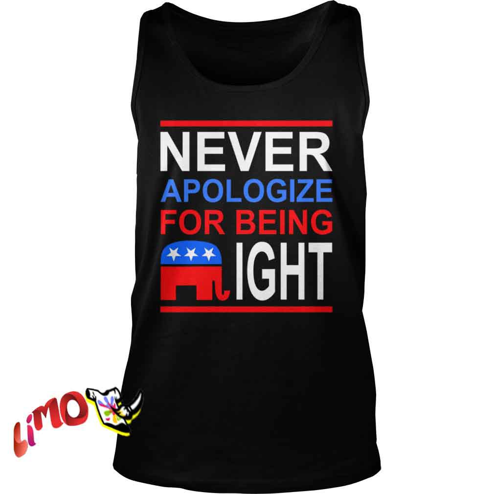 Never Apologize For Being Right Tank Top