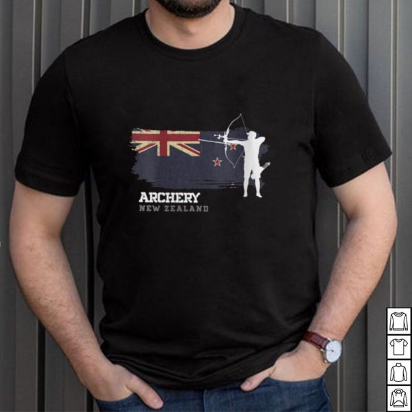 New Zealand Archery Team Sports New Zealand Flag Bow Arrow shirt