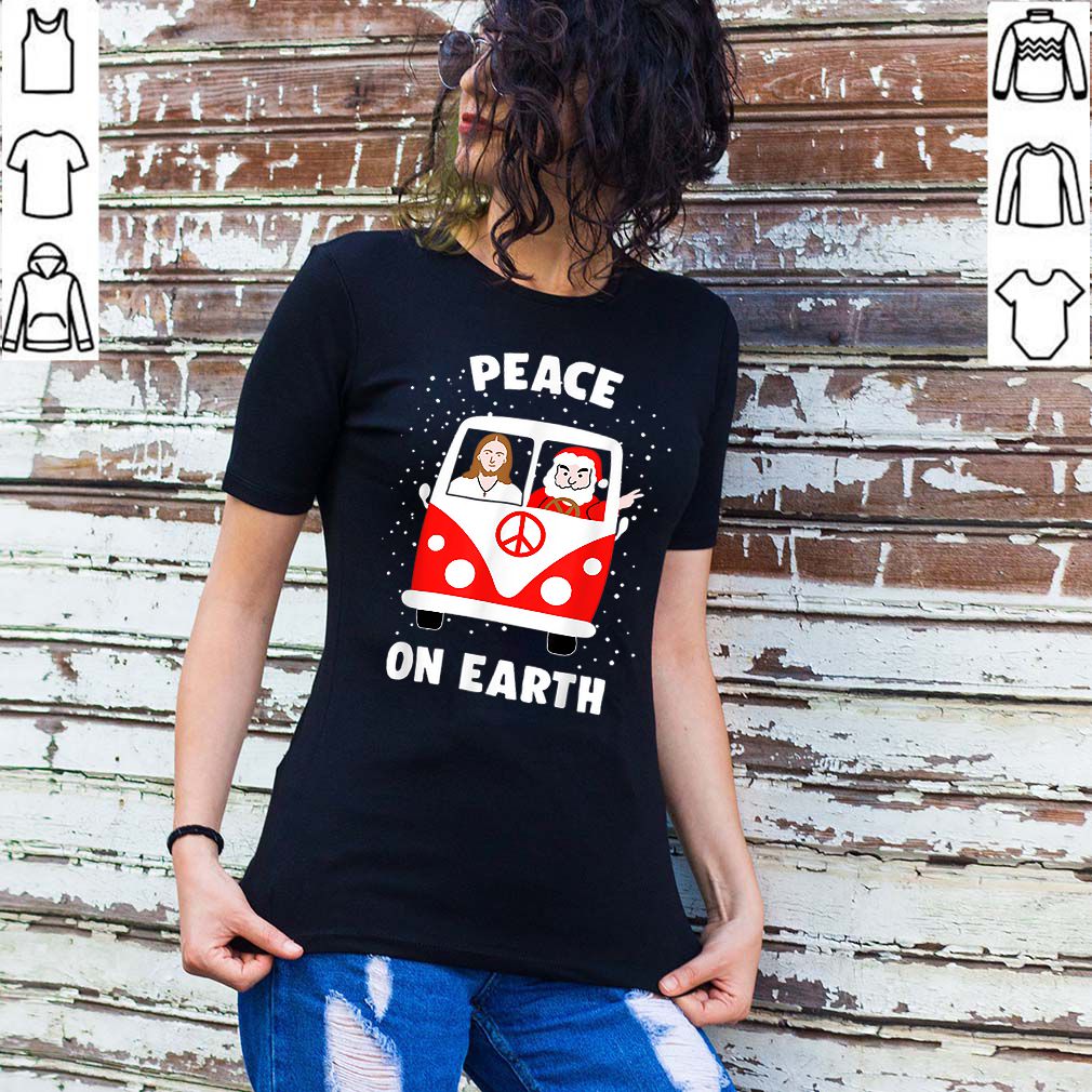 Original Peace On Earth Santa And Jesus Hippie FaOriginal Peace On Earth Santa And Jesus Hippie Fan Christmas Gift shirtn Christmas Gift shirt