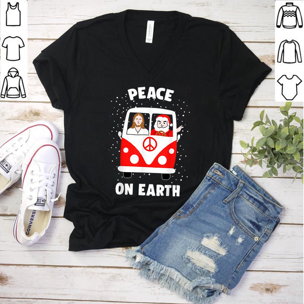 Original Peace On Earth Santa And Jesus Hippie Fan Christmas Gift shirt