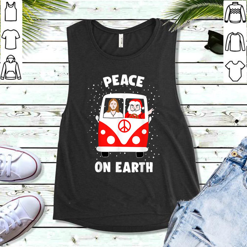 Original Peace On Earth Santa And Jesus Hippie Fan Christmas Gift shirt