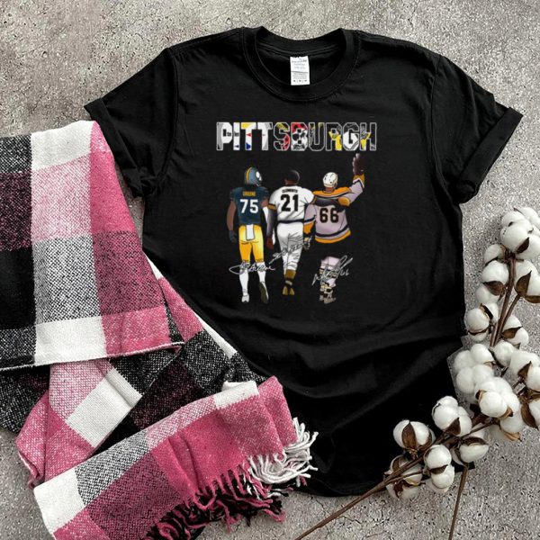 Pittsburgh Sport Teams With 75 Greene 21 Clemente And 66 Mario Lemieux Signatures shirt