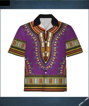 Purple African Dashiki Hawaiian Shirt