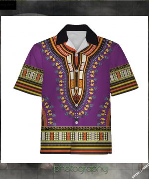 Purple African Dashiki Hawaiian Shirt