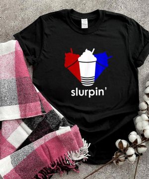 Slurpin Red White Blue Frozen Ice Drink Parody shirt