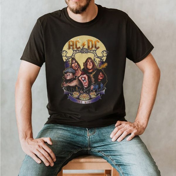 The Ac Dc Rock Band Comic Halloween Moon shirt