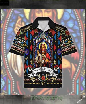 The Lord Jesus Christ Stained Glass Hawaiian Aloha shirt