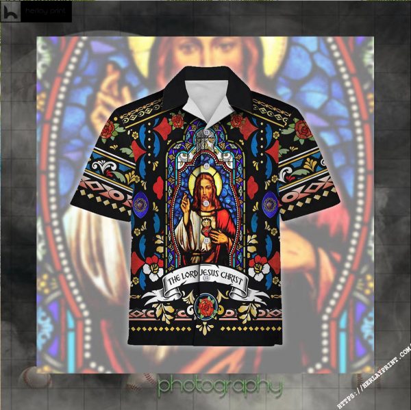 The Lord Jesus Christ Stained Glass Hawaiian Aloha shirt
