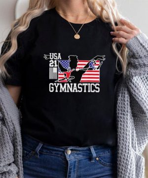 USA Tokyo Gymnastics 2021 Summer Games Flag Gold Zone T Shirt