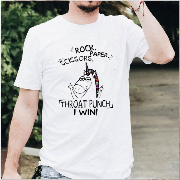 Unicorn Rock Paper Scissors Throat Punch I Win T shirt