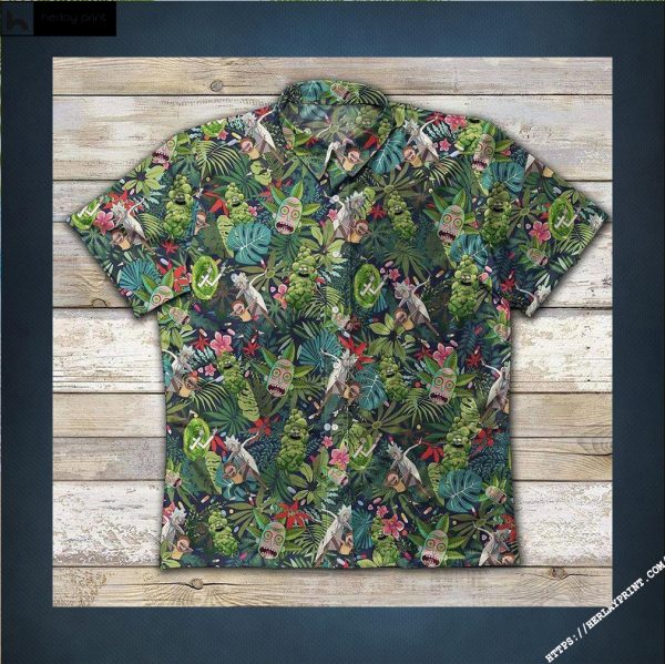 Weed Rick-And-Morty Smoke Hawaiian Aloha shirt