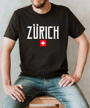 Zurich Switzerland Flag Vintage White Text shirt (5)