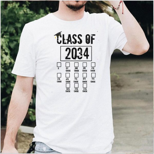 class Of 2034 Grow With Me Check Mark First Day Of School T Shirt