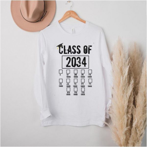 class Of 2034 Grow With Me Check Mark First Day Of School T Shirt