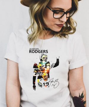 Aaron Rodgers Green Bay Packers signature t shirt