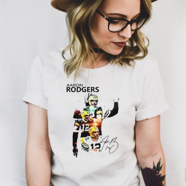 Aaron Rodgers Green Bay Packers signature t shirt