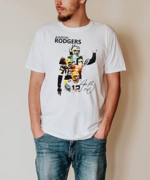 Aaron Rodgers Green Bay Packers signature t shirt
