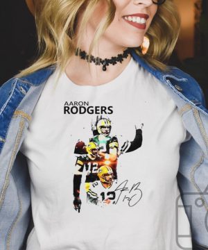 Aaron Rodgers Green Bay Packers signature t shirt